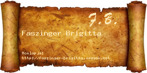 Faszinger Brigitta névjegykártya